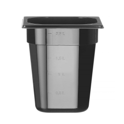 Bac Gastro Profi Line 1/6 Noir 3,4L, 176x162x(H)200mm - Hendi