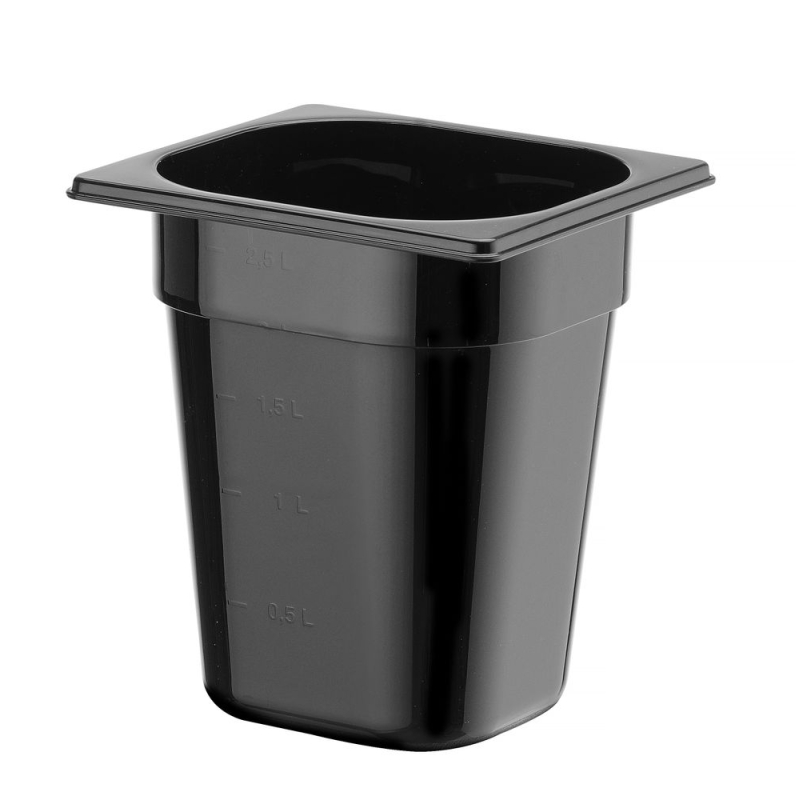 Bac Gastro Profi Line 1/6 Noir 3,4L, 176x162x(H)200mm - Hendi