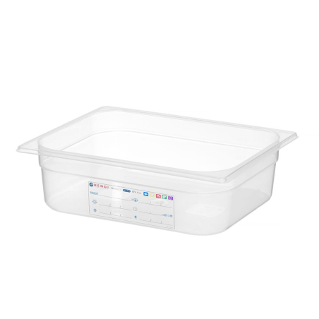 Bac Gastronorme 1/2, 6,5L, Transparent, Dimensions 325x265x(H)100mm - Hendi