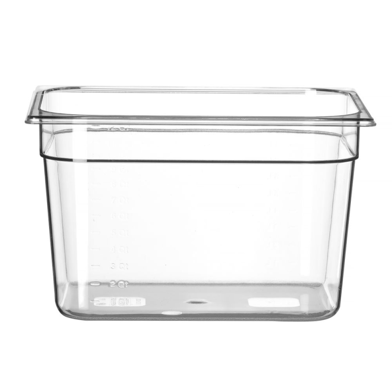 Bac Gastronorme GN 1/2 Profi Line en Polypropyl&egrave;ne Transparent 12.5L H.200mm - Hendi