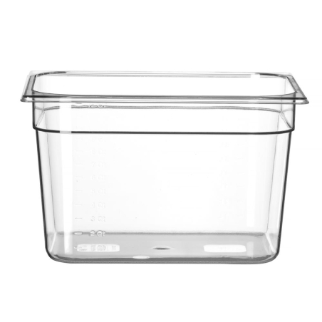 Bac Gastronorme GN 1/2 Profi Line en Polypropyl&egrave;ne Transparent 12.5L H.200mm - Hendi