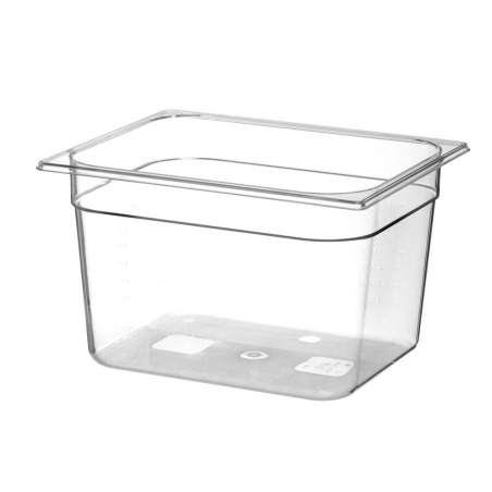 Bac Gastronorme GN 1/2 Profi Line en Polypropyl&egrave;ne Transparent 12.5L H.200mm - Hendi
