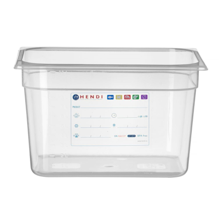 Bac Gastronorme GN 1/2 Transparent 12,5L 325x265x(H)200mm - Hendi