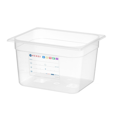 Bac Gastronorme GN 1/2 Transparent 12,5L 325x265x(H)200mm - Hendi