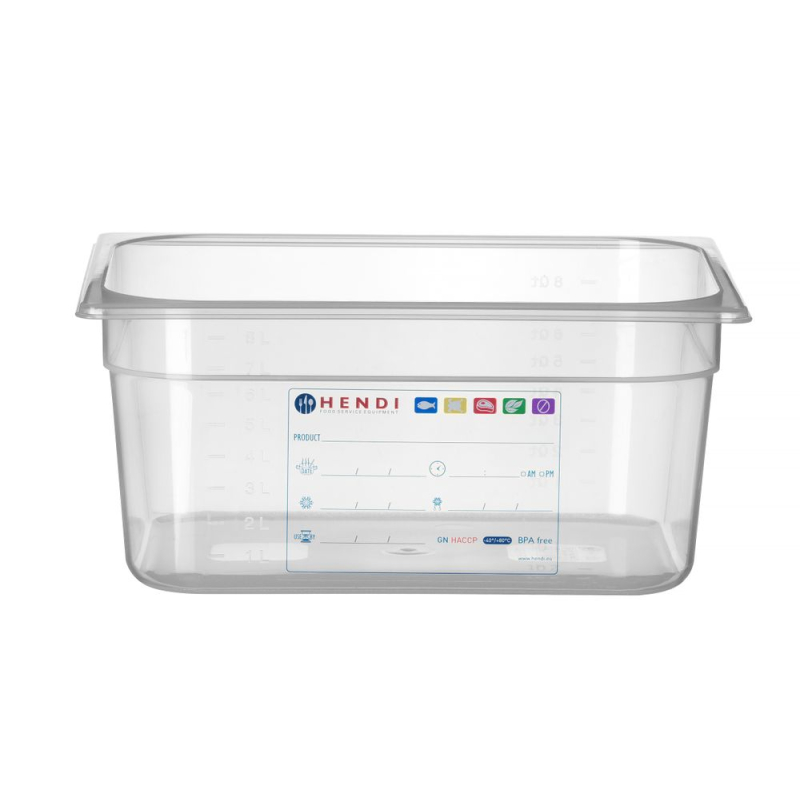 Bac Gastronorme GN 1/2 Transparent 9,5L 325x265x(H)150mm - Hendi