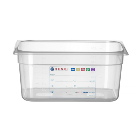 Bac Gastronorme GN 1/2 Transparent 9,5L 325x265x(H)150mm - Hendi
