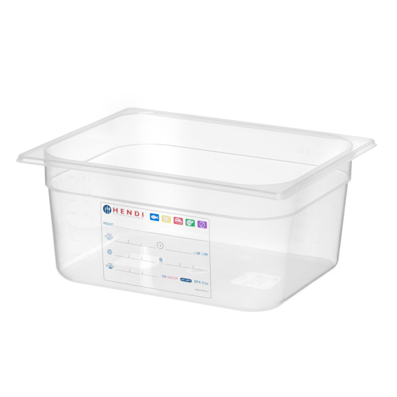 Bac Gastronorme GN 1/2 Transparent 9,5L 325x265x(H)150mm - Hendi