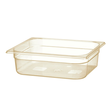 Bac Gastronorme GN 1/2 Transparent R&eacute;sistant aux Temp&eacute;ratures &Eacute;lev&eacute;es, 6.1L (325x265x100mm) - Hendi