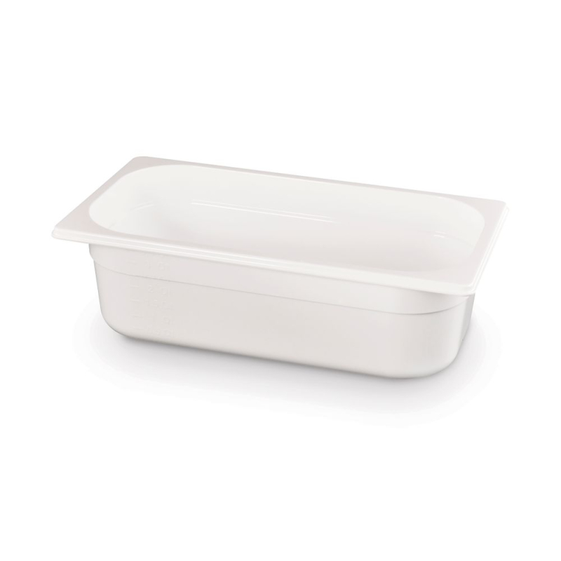 Bac Gastronorme GN 1/3 Blanc, Profondeur 100mm, 4L, 325x176mm - Hendi