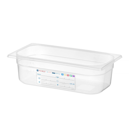 Bac Gastronorme GN 1/3 Polycarbonate Transparent 4L - Hendi