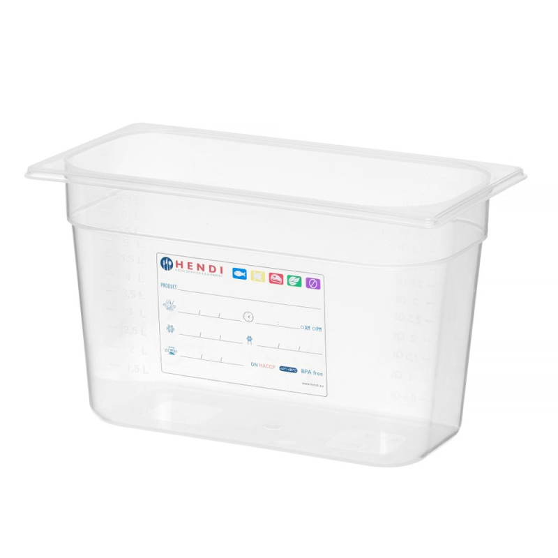 Bac Gastronorme GN 1/3 Transparent 7,8L (325x176x200mm) - Hendi