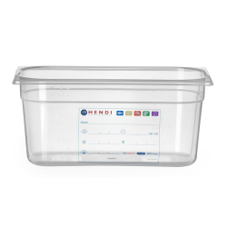 Bac Gastronorme GN 1/3 Transparent PC 5,7L Profondeur 150mm - Hendi