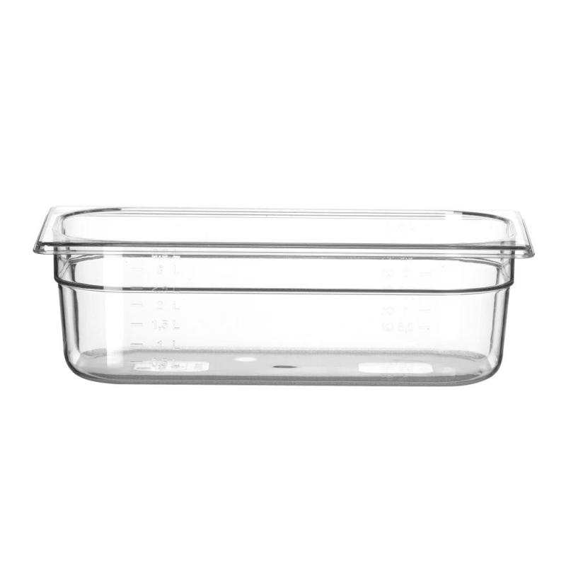 Bac Gastronorme GN 1/3 Transparent Profi Line, Profondeur 100mm, Capacit&eacute; 4L - Hendi