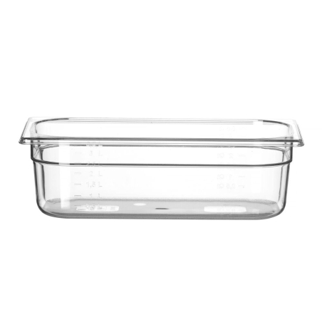 Bac Gastronorme GN 1/3 Transparent Profi Line, Profondeur 100mm, Capacit&eacute; 4L - Hendi
