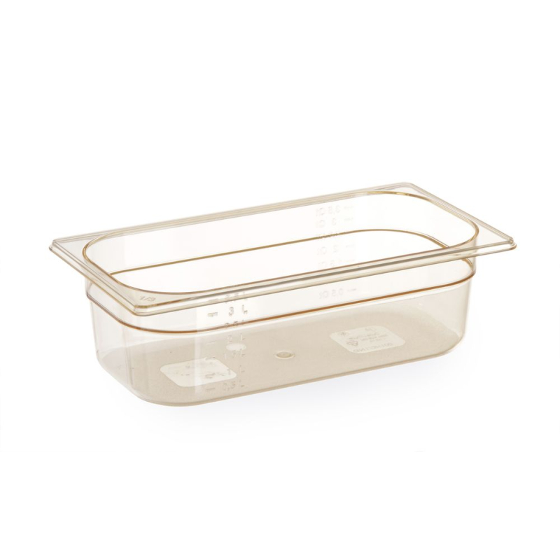 Bac Gastronorme GN 1/3, 5.5L, Transparent, R&eacute;sistant Haute Temp&eacute;rature - Hendi