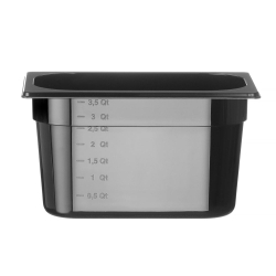 Bac Gastronorme GN 1/4 Profi Line 4L Noir, 265x162x150mm - Hendi
