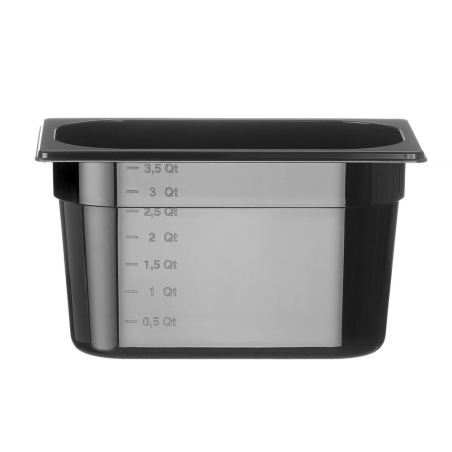 Bac Gastronorme GN 1/4 Profi Line 4L Noir, 265x162x150mm - Hendi