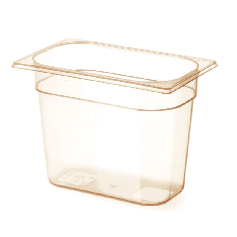 Bac Gastronorme GN 1/4 R&eacute;sistant Haute Temp&eacute;rature Transparent (3,8L, H 150mm) - Hendi