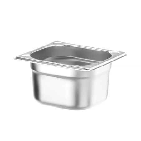 Bac Gastronorme GN 1/6 Acier Inox 1,6L Profondeur 100mm Kitchen Line - Hendi
