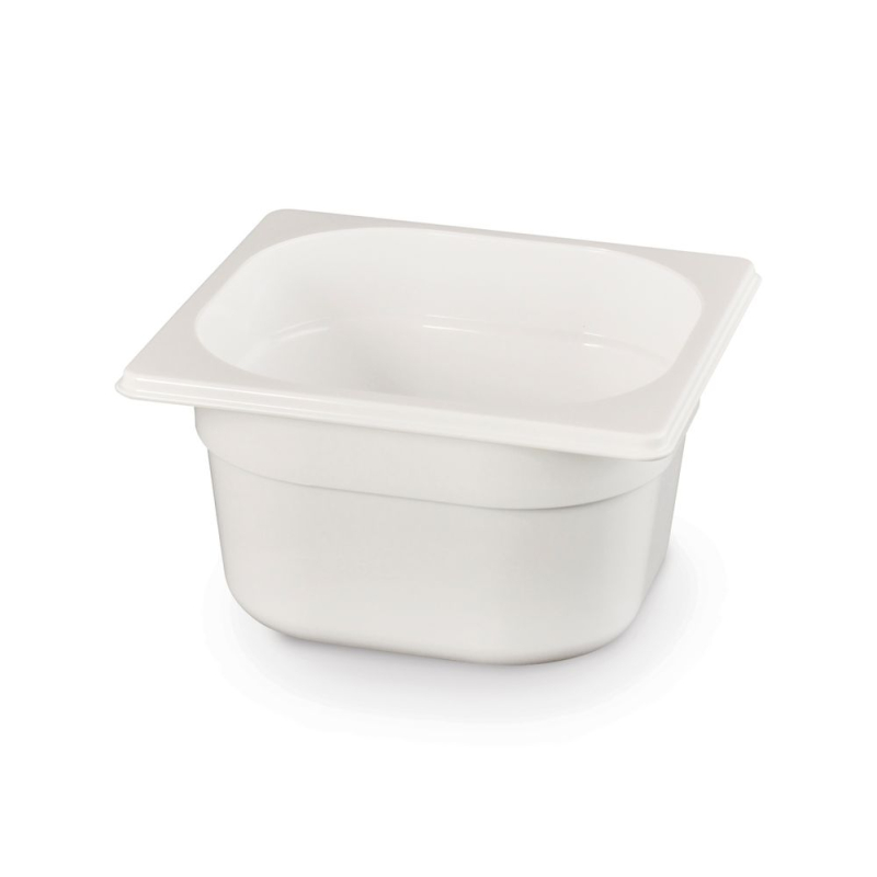Bac Gastronorme GN 1/6 H150mm Blanc 2,4L Polypropyl&egrave;ne, 176x162mm - Hendi