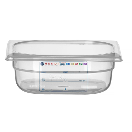Bac Gastronorme GN 1/6 Polycarbonate Transparent 1L (H 65mm) - Hendi