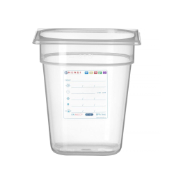Bac Gastronorme GN 1/6 Polycarbonate Transparent 3,4L, 200mm hauteur - Hendi
