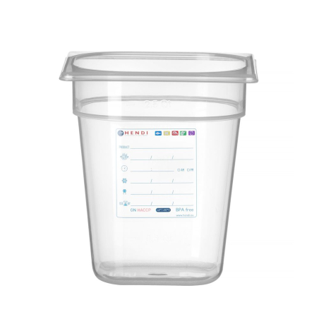 Bac Gastronorme GN 1/6 Polycarbonate Transparent 3,4L, 200mm hauteur - Hendi