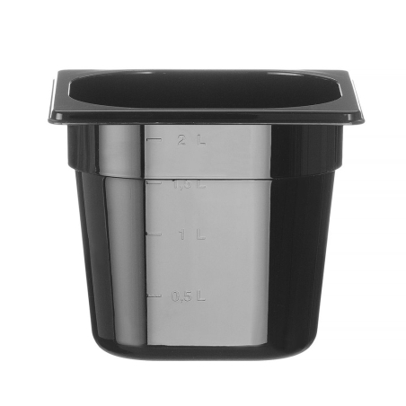 Bac Gastronorme GN 1/6 Profi Line Noir 2,4L H150mm - Hendi