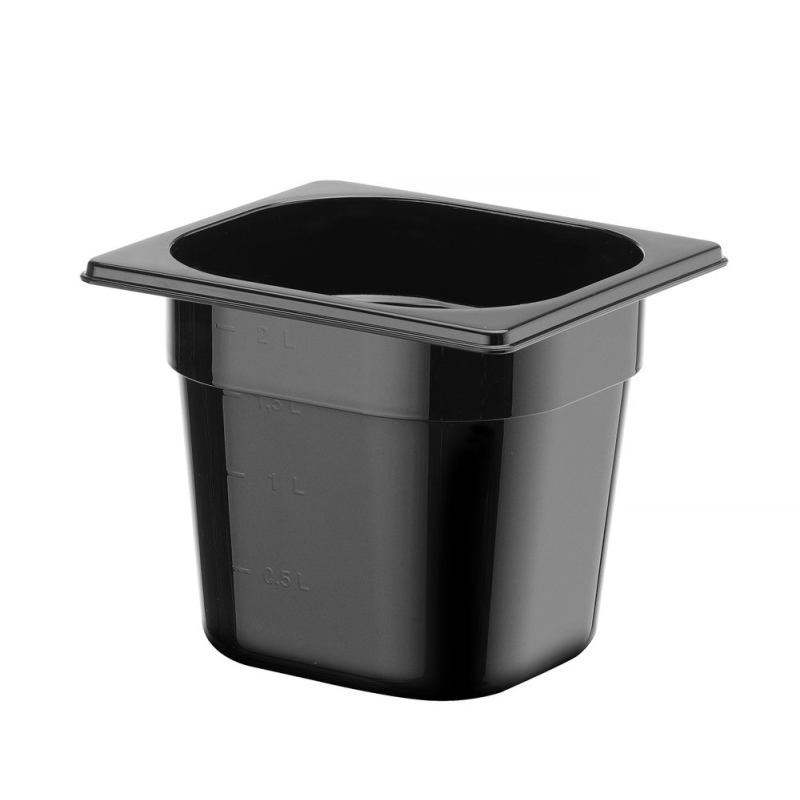 Bac Gastronorme GN 1/6 Profi Line Noir 2,4L H150mm - Hendi
