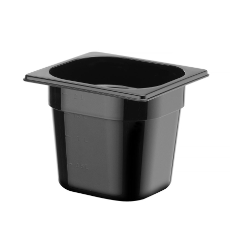 Bac Gastronorme GN 1/6 Profi Line Noir 2,4L H150mm - Hendi