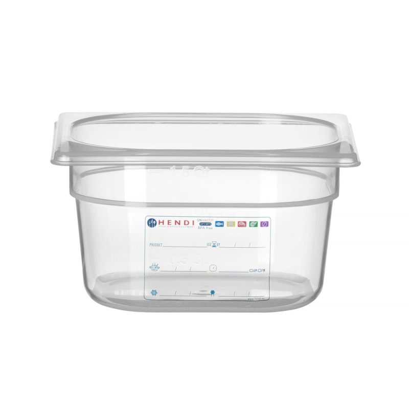Bac Gastronorme GN 1/6 Transparent 1,6L - 176x162x100mm - Hendi