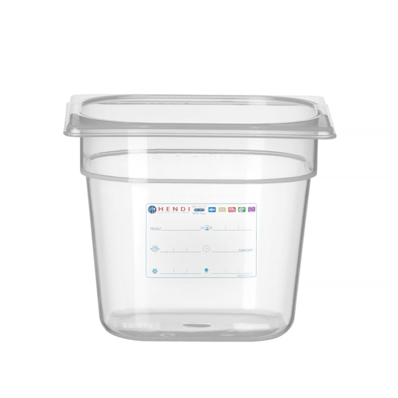 Bac Gastronorme GN 1/6 Transparent 2,4L, Profondeur 150mm - Hendi