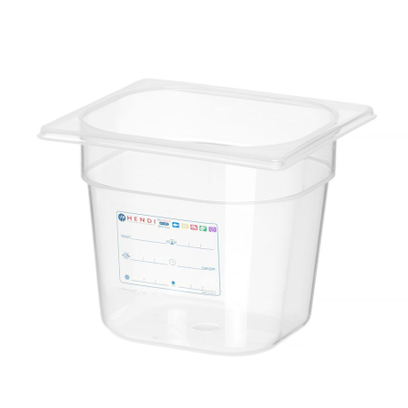 Bac Gastronorme GN 1/6 Transparent 2,4L, Profondeur 150mm - Hendi