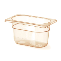 Bac Gastronorme GN 1/9, 0.9L, Transparent, R&eacute;sistant Haute Temp&eacute;rature 176x108x100mm - Hendi