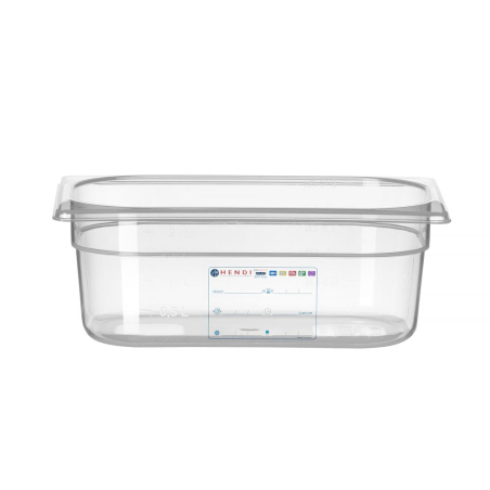 Bac Gastronorme Transparent GN 1/4 (2,8L) - 265x162x100mm - Hendi