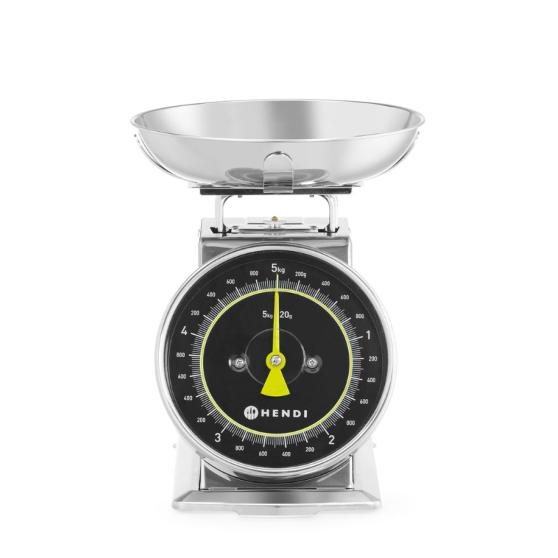Balance de Cuisine M&eacute;canique Inox 5kg, Affichage Analogique &ndash; 580042 - Hendi