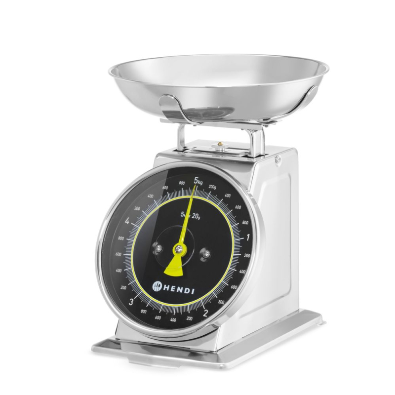 Balance de Cuisine M&eacute;canique Inox 5kg, Affichage Analogique &ndash; 580042 - Hendi