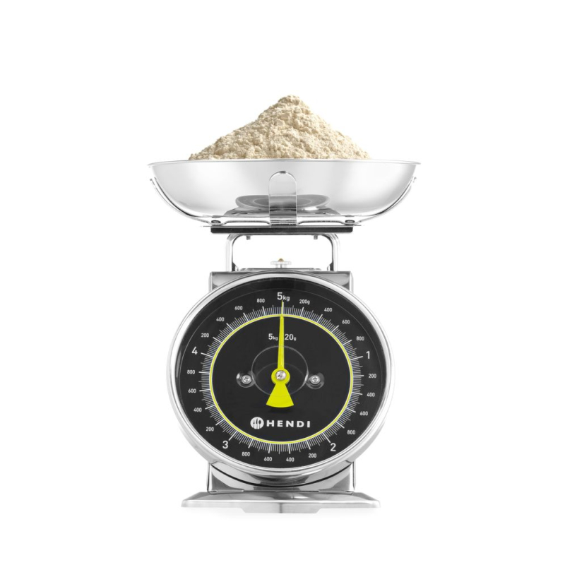 Balance de Cuisine M&eacute;canique Inox 5kg, Affichage Analogique &ndash; 580042 - Hendi