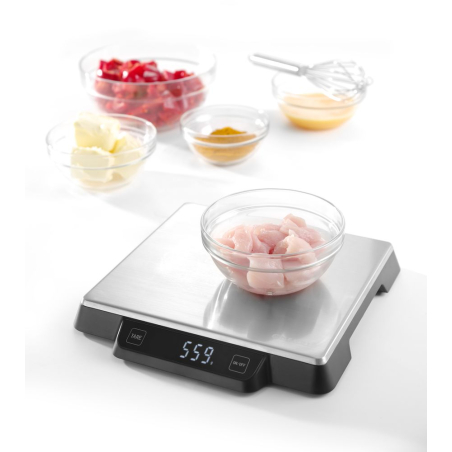 Balance de cuisine professionnelle 15 kg, pr&eacute;cision, acier inoxydable - Hendi