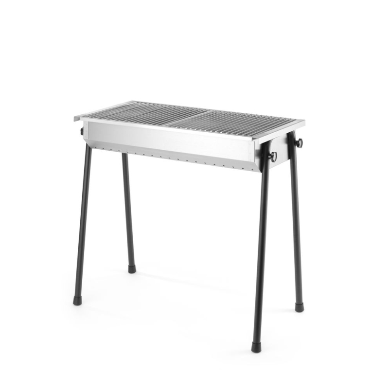 Barbecue &agrave; charbon de bois Patio 770x380mm avec double grille et cendrier - Hendi