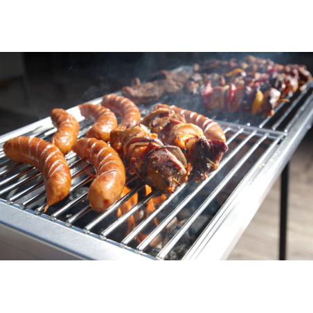 Barbecue &agrave; charbon de bois Patio 770x380mm avec double grille et cendrier - Hendi