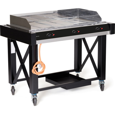 Barbecue &agrave; gaz Atlanta Noir 13kW Inox - Hendi