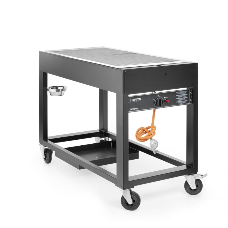 Barbecue &agrave; Gaz Professionnel Tampa Noir 10kW 1260x580x900mm - Hendi