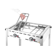 Barbecue gaz Professionnel Green Fire 2 Br&ucirc;leurs 11,6kW Fonte &Eacute;maill&eacute;e - Hendi