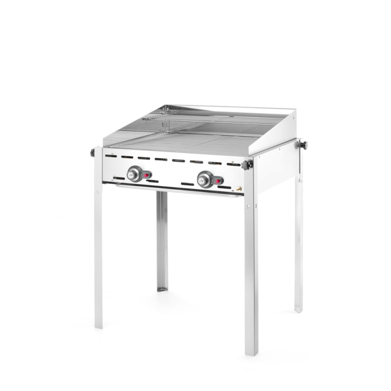 Barbecue Professionnel Gaz 2 Br&ucirc;leurs Hendi Profi Line Acier Inoxydable 11,6kW - Hendi