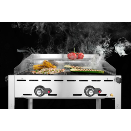 Barbecue Professionnel Gaz 2 Br&ucirc;leurs Hendi Profi Line Acier Inoxydable 11,6kW - Hendi