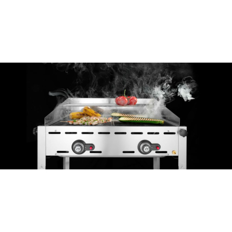 Barbecue Professionnel Gaz 2 Br&ucirc;leurs Hendi Profi Line Acier Inoxydable 11,6kW - Hendi