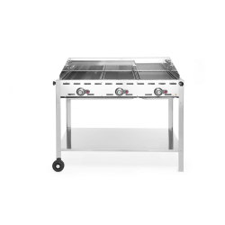 Barbecue Professionnel Gaz Green Fire 3 Br&ucirc;leurs Profi Line 17,4kW - Hendi