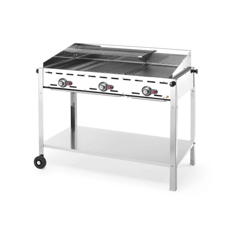 Barbecue Professionnel Gaz Green Fire 3 Br&ucirc;leurs Profi Line 17,4kW - Hendi