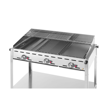 Barbecue Professionnel Gaz Green Fire 3 Br&ucirc;leurs Profi Line 17,4kW - Hendi